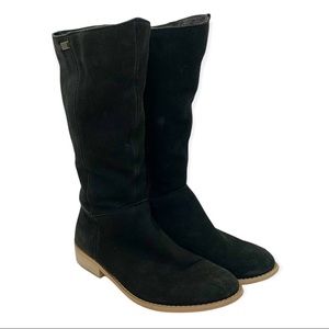 EMJ Suede Leather Ship Skin Lined Black Boots